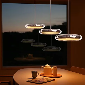 Light Luxury Fish Line Светодиодные подвесные светильники Лампа для спальни Гостиная Золотые и серебряные люстры для украшения дома Потолок