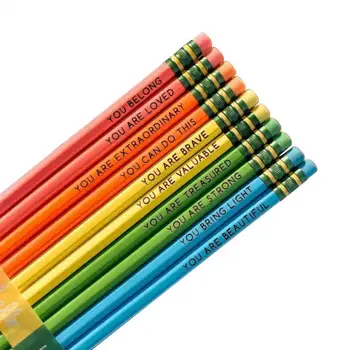 Сердечное благословение Карандаши Аффирмационные карандаши Набор карандашей 10 вдохновляющих деревянных изречений для студентов Учителя Персонализированный навалом