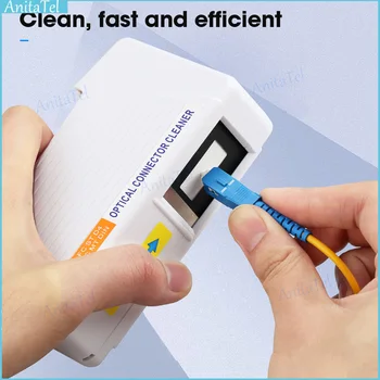  Коробка для чистки торцевой поверхности волокна Ftth Очиститель косички Кассетный инструмент для протирки оптоволокна Инструменты для очистки оптического волокна для SC / ST / FC / LC