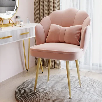 Скандинавский стул для макияжа Стул для ногтей Современные туалетные столики Мебель для гостиной Спинка Свет Роскошные мягкие стулья Досуг