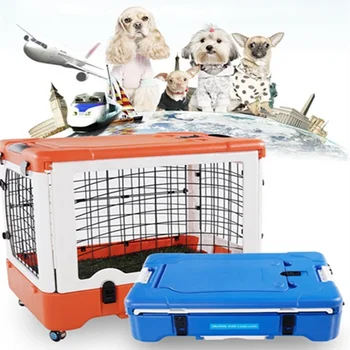  Собачьи клетки Клетки Открытый Пластиковый Прочный Переноска Для Домашних Животных Авиакомпания Клетка Переноска
