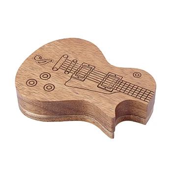 Guitar Pick Box для креативного многоразового портативного органайзера для гитары из массива дерева