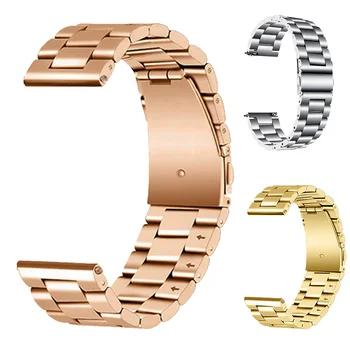 Для Huawei Watch 2 Нержавеющая сталь Серебряный браслет Montre 20 мм Для Samsung Galaxy 42 мм Для Amazfit Gtr Регулируемый ремешок Correa