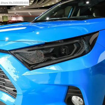2 шт. Автомобильная защитная пленка для фар Виниловая защита Прозрачная черная наклейка из ТПУ для Toyota RAV4 XA50 2019 2020 Аксессуары