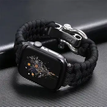 Веревочный спортивный ремень для Apple Watch 8 Ultra Band 49 мм 45 мм 41 мм Survival Outdoor Браслет iWatch 7 6 5 4 3 SE 2 44 мм 40 мм 42 мм 38 мм