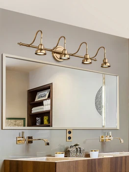 Хорошая цена высококачественная латунь винтажный дизайн современный светодиодный настенный бра для гостиничных номеров кабинет ванная комната зеркало фара