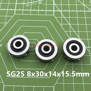 2023 Прямые продажи Real Sg25 U Groove Bearing Стальной шкив Двухрядный герметичный шар для 10-миллиметрового линейного направляющего рельса Track Roller