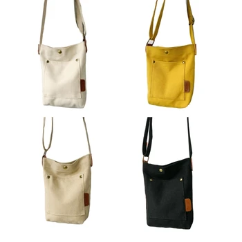 2023 Простая модная сумка Сумки-ведра Девочки Женщины Сумка через плечо большой емкости Корейская сумка через плечо CanvasМодная сумка