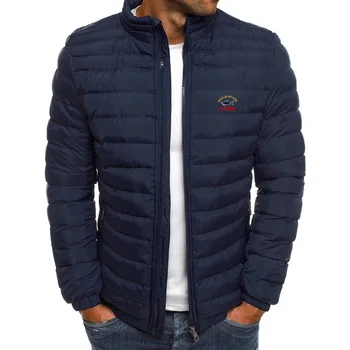 2023 модная новая зимняя куртка мужская стоячий воротник теплая пуховая куртка уличная мода повседневный бренд Внешняя мужская парка