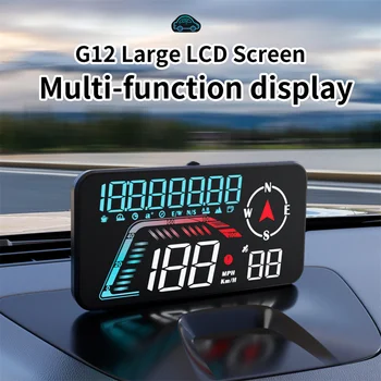Geyiren G12 GPS HUD Цифровой спидометр Plug and Play для всех автомобилей Крупный шрифт КМ/ч Миль в час Пробег Местное время Высота Проекционный дисплей