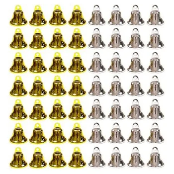  Винтажные колокольчики Mini Bells Fishknow 56 шт. Колокольчики для рукоделия, 1,2 дюйма, для колокольчика (золото, серебро)
