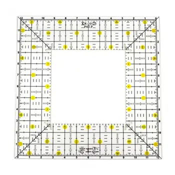 Пэчворк-линейка Высокоточная точная шкала Четкая линия Многоразовая легкая квадратная полая акриловая швейная линейка