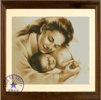 Amishop Высочайшее качество Прекрасный Ностальгический Счетный Крест Набор Мать И Ребенок Ребенок Ребенок Сын Дочь Любовь