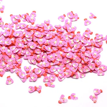  50 г / лот 5 мм Дизайн ногтей Симпатичный 3d животный полимер горячие мягкие глиняные посыпки для поделок своими руками Пластик klei Крошечные милые частицы грязи розовый