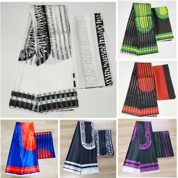 Новейшая африканская восковая ткань из атласного шелка для платья творческая цифровая печать восковая атласная шелковая ткань 3 + 3 ярда / лот! L301205