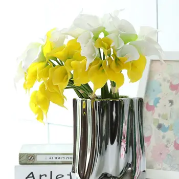 Мини-букет тюльпанов с каллой, силиконовый цветок Real Touch, зимнее украшение, подарок для дома, свадьба, ИНДИГО, 7 шт./пачка