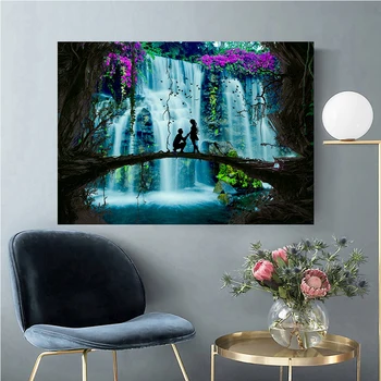 Фэнтезийный сказочный пейзаж Наборы для рисования алмазов своими руками полное сверло сказочный водопад алмазная вышивка мозаичный стежок декор