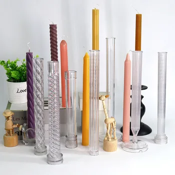 Длинный стержень полосатый цилиндр DIY форма для свечей большой цилиндр ручной работы материал для свечей форма для рукоделия подсвечник