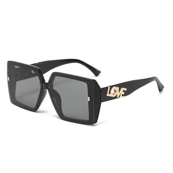 Большие роскошные гламурные женские солнцезащитные очки Дизайнерские квадратные брендовые женские очки LOVE Y2K Стильные солнцезащитные очки UV400