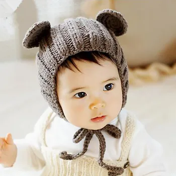 Милые уши панды Фотография новорожденного Реквизит Вязаные крючком шапки Детский костюм ручной работы Вязаные шапки Шапки