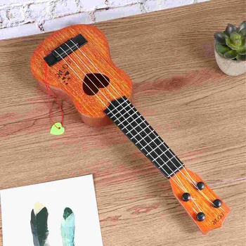 Детские небольшие музыкальные инструменты, имитирующие мини-гитару укулеле, игрушка с четырьмя струнами