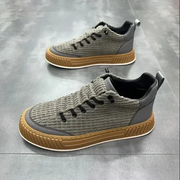 Платформа Мужская вулканизированная обувь Новая модная повседневная обувь для мужчин 2023 Качественные дышащие повседневные кроссовки Male Zapatillas Hombre