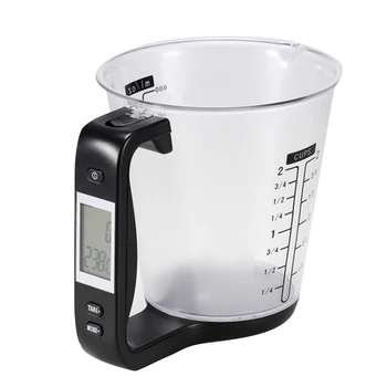  Электронный мерный стакан Многофункциональный цифровой измерительный кувшин Кухонные весы для взвешивания молока, воды, масла и объема чашки
