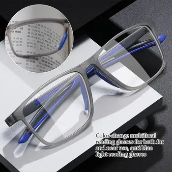  Очки для чтения с защитой от синего света с блокировкой синего луча Фотохромные мультифокальные оптические очковые очки Сверхлегкие