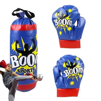 Детская боксерская груша с перчатками Профессиональная боксерская сумка для малышей и перчатки Крытый фитнес-мешок с песком Тренировочное оборудование для