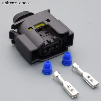 shhworldsea 2/5/30/100set 3,5 мм 2-контактный автомобильный электрический женский штекер водонепроницаемый автоматический разъем 1685452728