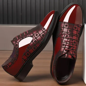 Роскошная классическая обувь для мужчин 2023 Весна Осень Мода Формальный костюм Обувь Мужской бренд PU Кожа Свадебная вечеринка Стиль Мужская обувь