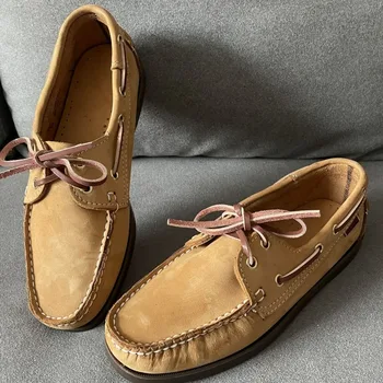 Самая продаваемая повседневная обувь для женщин Прогулочная лодка Обувь для мужчин Мужская натуральная кожа ручной работы Мужская повседневная обувь Мода Обувь на плоской подошве Мужская обувь