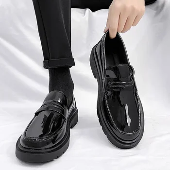 Осень и зима Деловая одежда Кожаная обувь Мужская британская тенденция Мужская обувь Свадебная обувь Спорт Корейский стиль Молодые люди