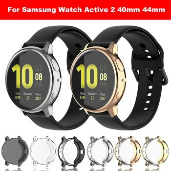 Защитный чехол для часов Samsung Watch Active 2 40 мм 44 мм Мягкий силиконовый ТПУ покрытие Умные часы Противоударная защитная оболочка