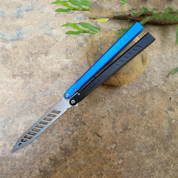 TheOne Falcon Balisong Алюминиевая ручка канала D2 Система втулки лезвия Нож-бабочка