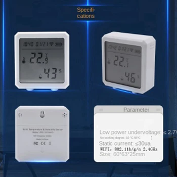 Tuya WIFI Датчик температуры и влажности ЖК-дисплей Внутренний гигрометр Детектор Датчик Smart Life Поддержка приложения Alexa Google Home