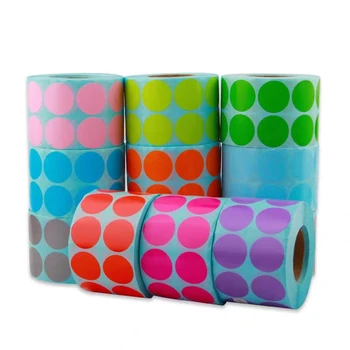  Цветная круглая термобумага для этикеток 10 20 30 40 50 60 70 мм самоклеящаяся этикетка точечная печать наклейки бумага
