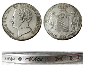 ГЕРМАНСКИЕ ЗЕМЛИ. Саксен-Альтенбург. Иосиф. 1847 F AR 2 талера Посеребренная копия монеты