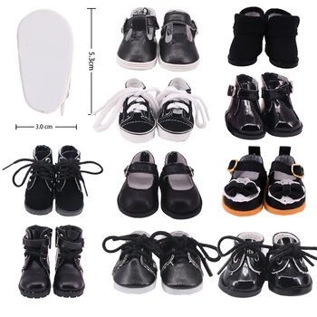 5 см кукольная обувь,черная серия,лакированная кожаная обувь,спортивная обувь, подходящая для 14-дюймовых 35-сантиметровых кукол,русская обувь Paola Renio Blyth