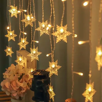  светодиодные гирлянды снежинки гирлянды волшебные огни занавес рождественские огни дома на открытом воздухе водонепроницаемый для украшения свадебной вечеринки