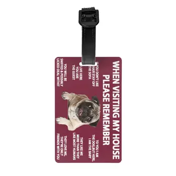 Милый мопс Собака Багажные бирки для чемоданов Обложка конфиденциальности Имя Удостоверение личности
