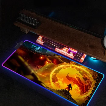 Дешевый ПК Геймер Кабинет Mortal Kombat 1 Аниме Коврик для мыши Украшение игровой комнаты Большой настольный коврик Коврик для стола Коврик для мыши RGB Подсветка Xxl