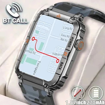 GEJIAN 1,57-дюймовые мужские смарт-часы Bluetooth Call GPS Мониторинг здоровья AI Voice Спортивные водонепроницаемые смарт-часы для мужчин 2023