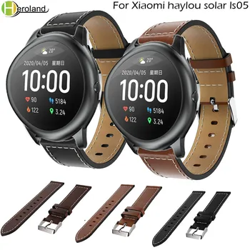 Замена ремешка для часов из натуральной кожи для Xiaomi haylou solar ls05 22 мм браслет для часов кожаный ремень аксессуары