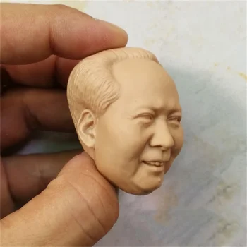  Масштаб 1/6 Председатель Мао Цзэ Дун Скульптура мужской головы Резьба 1:6 Неокрашенная модель Fit 12 '' Фигурка солдата Игрушки