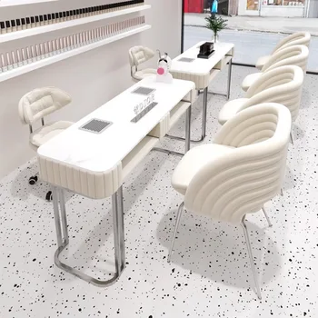 Профессиональный маникюрный стол Белый Нержавеющие изделия Макияж Изысканный стол Туалетный столик Stetic Schminktisch Мебель для салона CY50ZJ