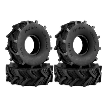 4 шт. 1.0 Mud Terrain Wheel Tire Резиновая шина 62X20 мм Резина для осевого SCX24 AX24 FCX24 TRX4M 1/18 1/24 RC Гусеничный автомобиль Запчасти