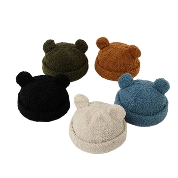 Детская шапочка Шапочка для новорожденных Шапочка для новорожденных Шапочка для младенцев Шапочка с ухом медведя Зимняя теплая шапка