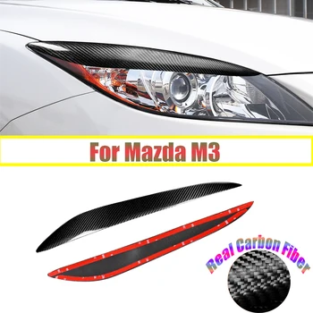 2 шт. Автомобильная фара из углеродного волокна Брови Отделка век для Mazda 3 2010-2013 M3 Авто Аксессуары