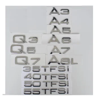 Хромированные буквы для Audi A3 A4 A5 A6 A7 A8 A4L A6L A8L Q3 Q5 Q7 Q8 35TFSI 40TFSI 45TFSI 50TFSI 55TFSI TDI TFSI Эмблемы Значки